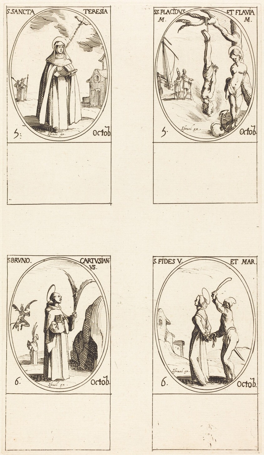 St. Theresa; St. Placidus and Flavia; St. Bruno; St. Faith