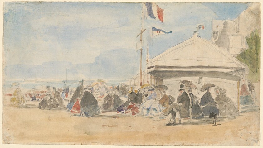 Beach House with Flags at Trouville