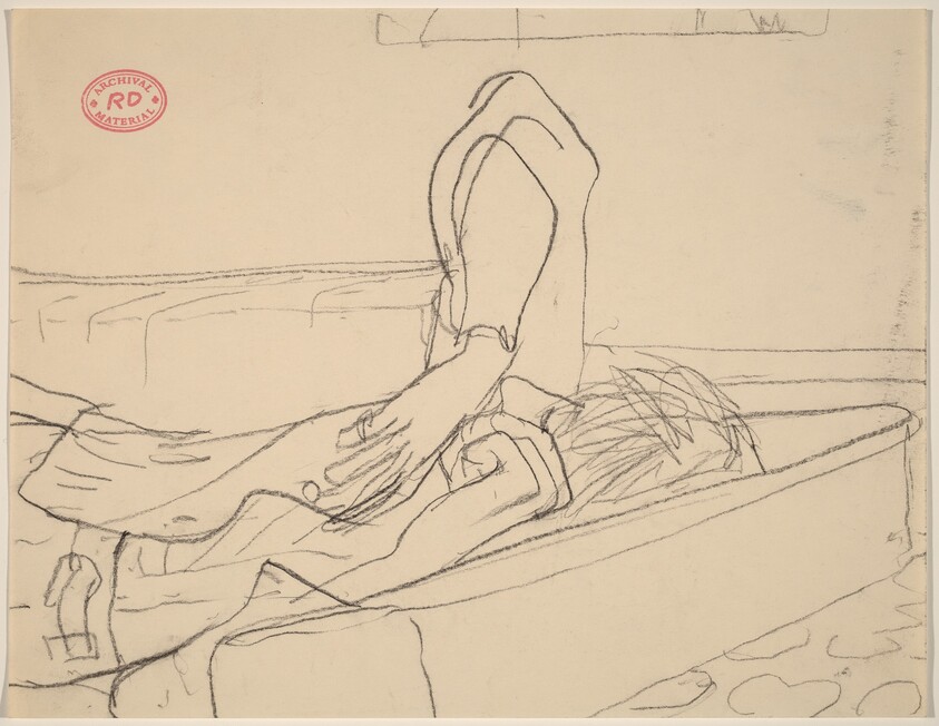 Untitled [figure lying down and raising elbow]