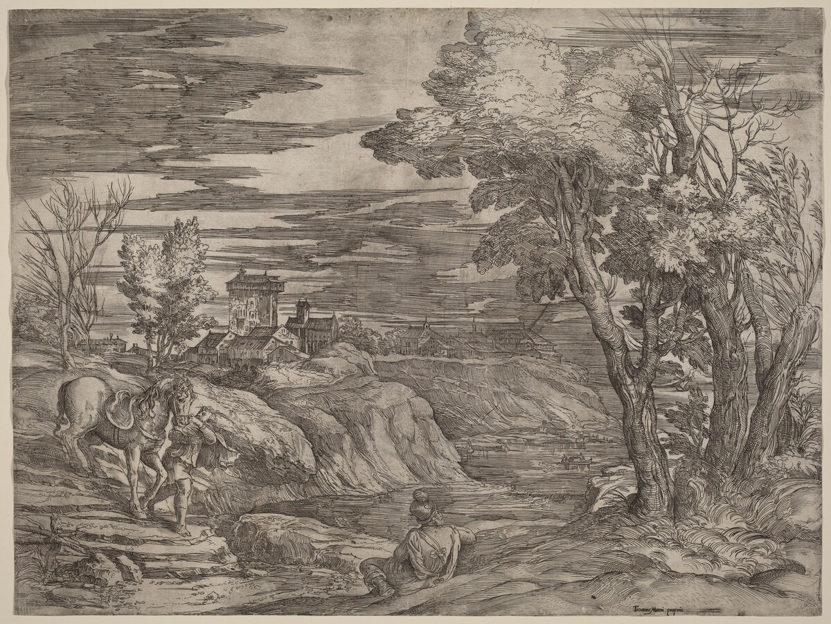 Landscape with a Man Leading a Horse