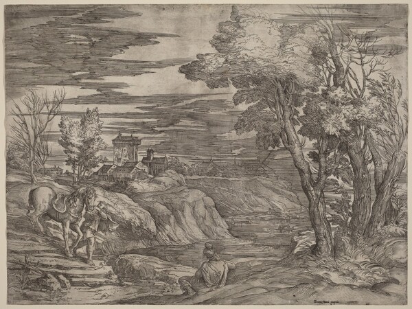 Landscape with a Man Leading a Horse
