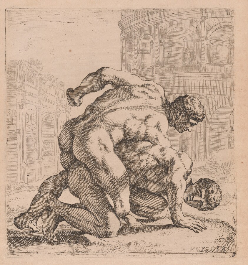 The Medici Wrestlers, side view, turned to right [plate 35]