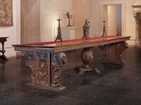 Large Walnut Table with Uberti Arms, Italian 16th Century, c. 1500
