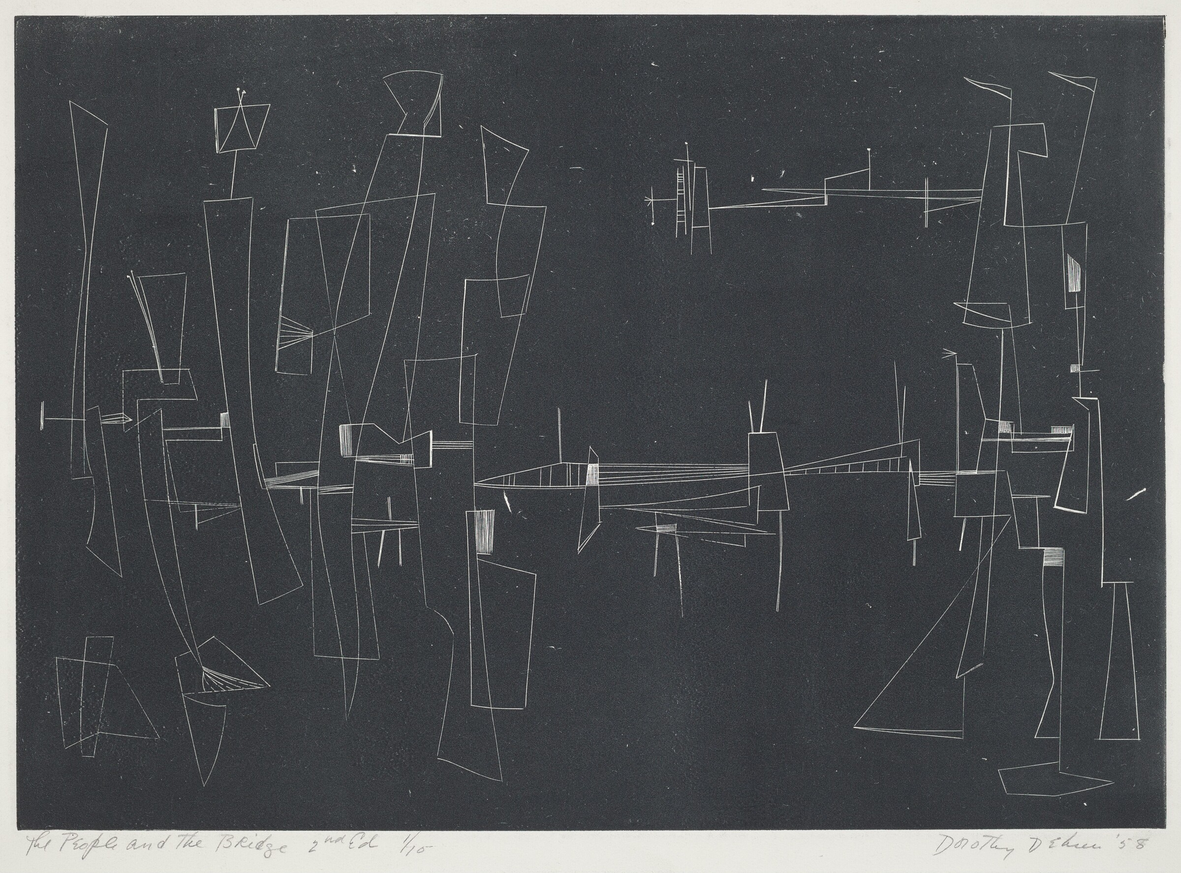 The People and the Bridge, Dorothy Dehner, 1958
