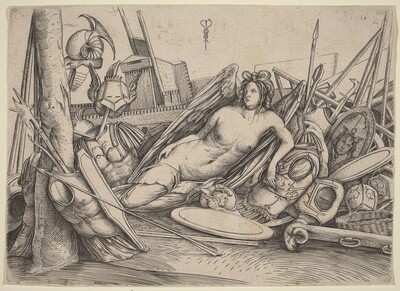 Victory Reclining Amid Trophies