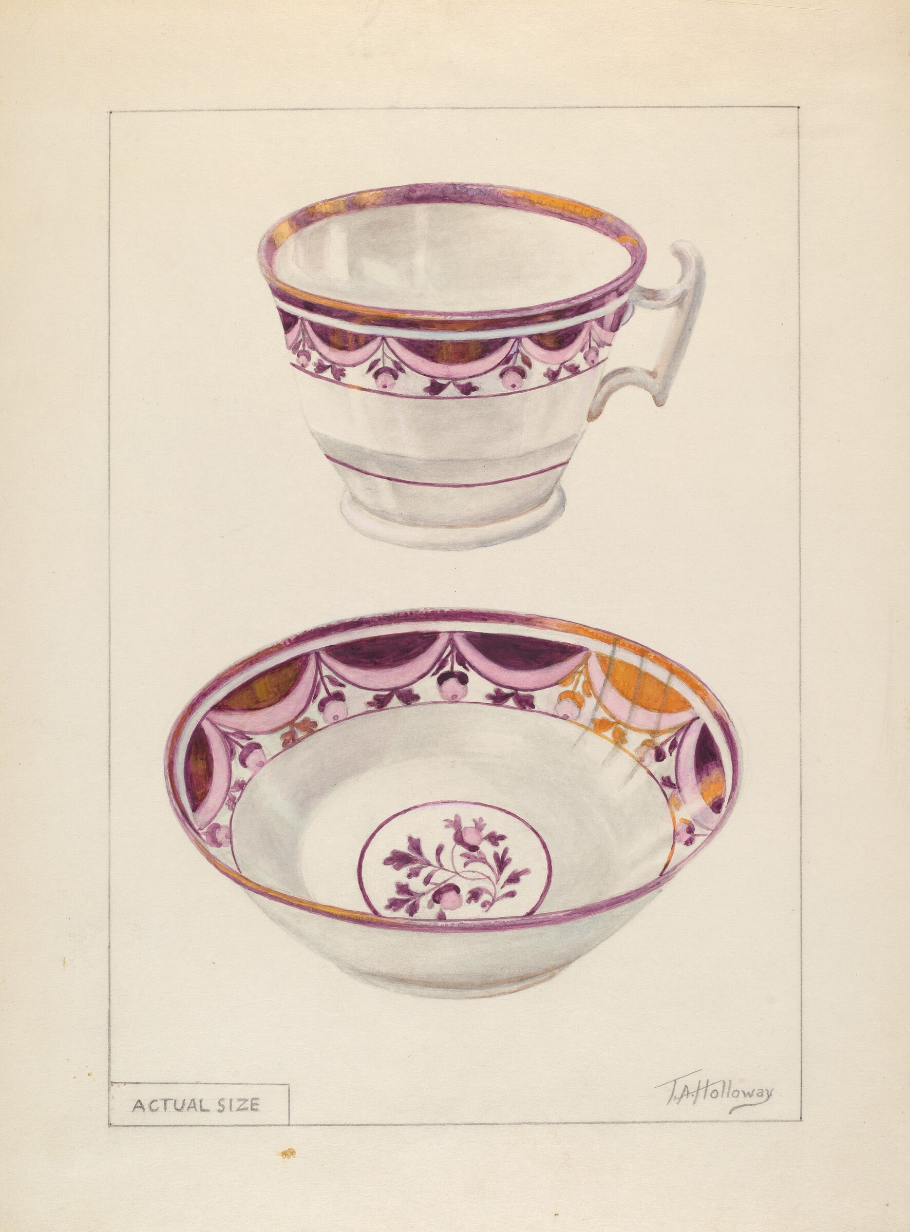 Cup and Saucer, Thomas Holloway, c. 1936