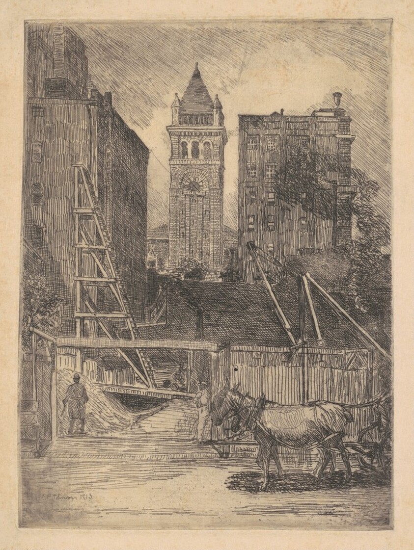 E Street, with a View of the Post Office Clock Tower