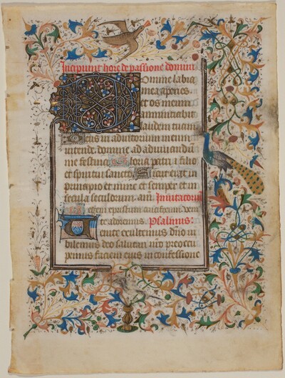 Manuscript Leaf from a Book of Hours (incip. Passionis)
