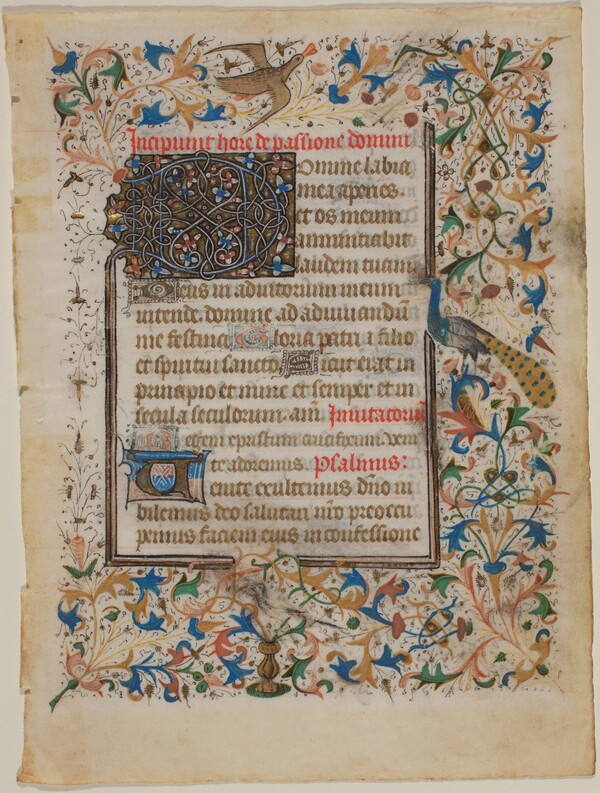 Manuscript Leaf from a Book of Hours (incip. Passionis)