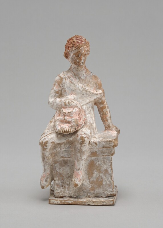 Boeotian terracotta Seated Actor with Mask of Silenus, National Gallery of Art