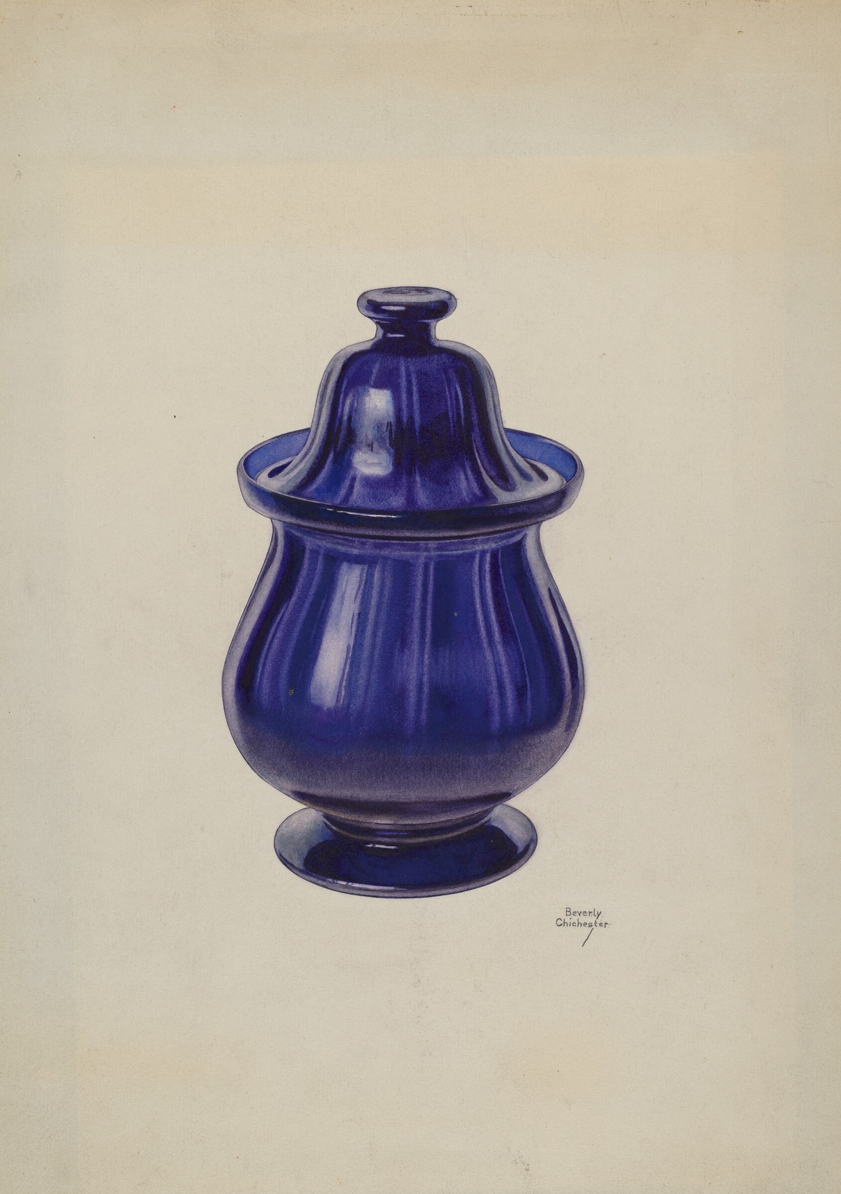 Covered Sugar Bowl, Beverly Chichester, c. 1940