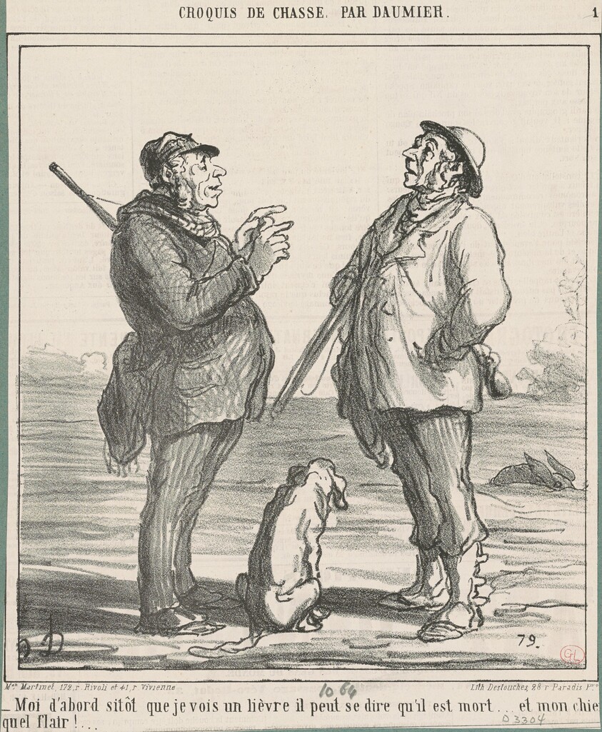 Moi d'abord sitot que je vois un lièvre ...