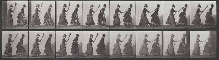 Plate Number 464. Woman chasing another with a broom