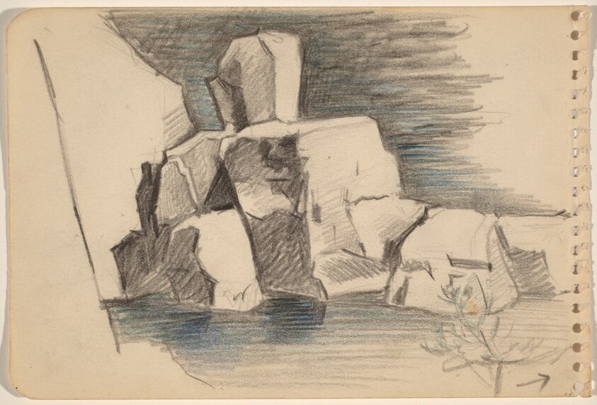 Rocky Cliff near Water [recto]