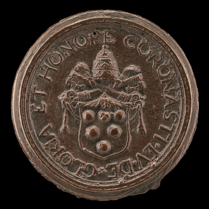 Shield with the Medici Arms, Surmounted by the Papal  Tiara and Crossed Keys [reverse]