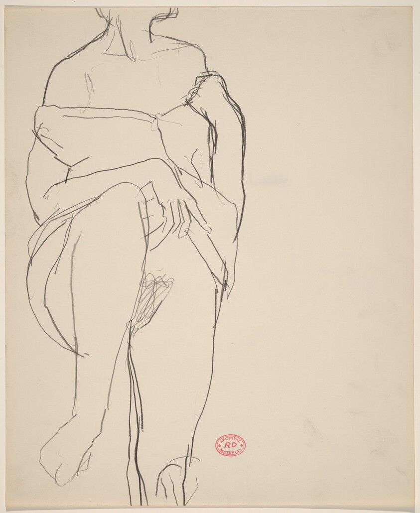 Untitled [model lifting her dress and pulling it off her shoulders]