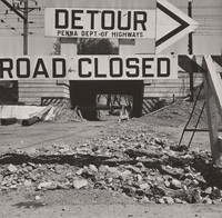Paoli, Pa. Detour sign on U.S. highway 202, Gordon Parks, 1944