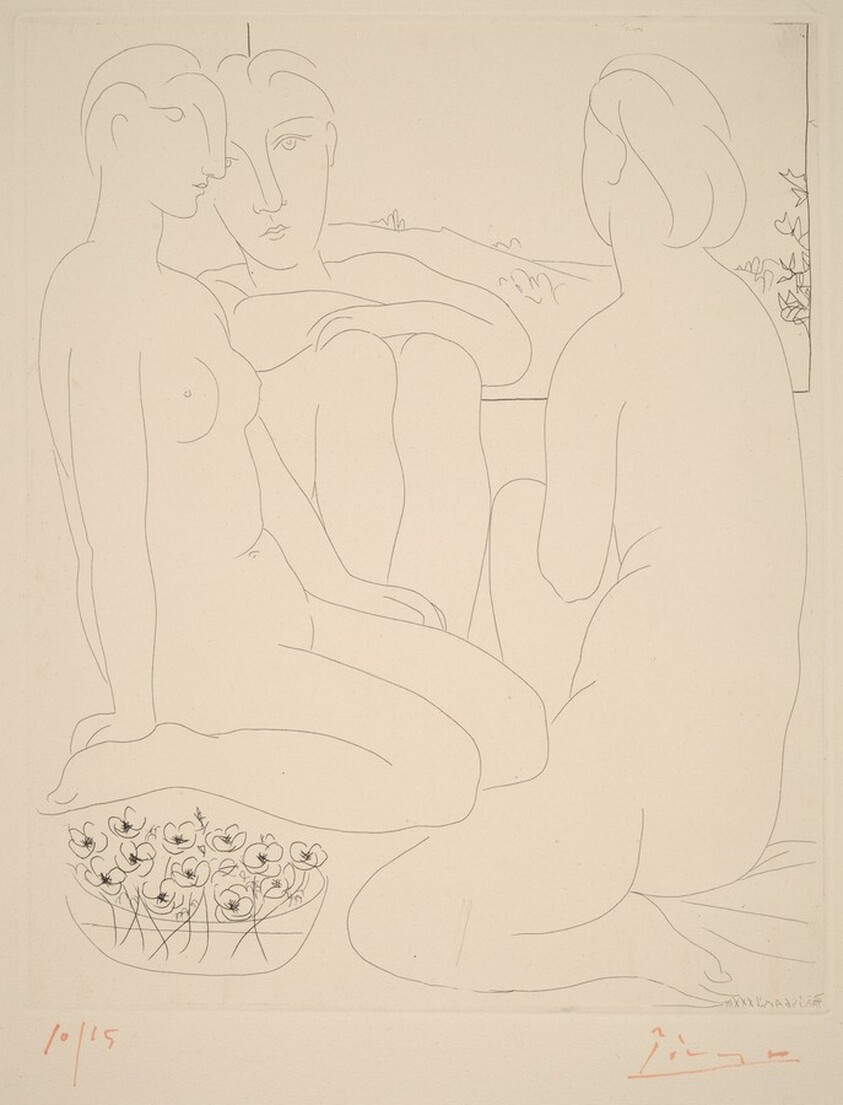 Three Nudes and a Basin of Anemones (Trois femmes nues et une coupe d'anémones)