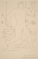Marie-Thérèse, the Sculptor at Work, and a Sculpture Representing a Greek Athlete (Marie-Thérèse, sculpteur au travail et sculpture représentant un athlète grec, Pablo Picasso, 1933
