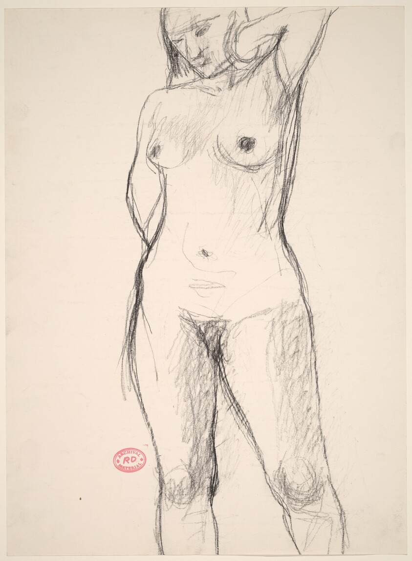 Untitled [standing nude with her left elbow raised]