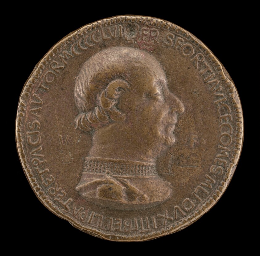 Francesco I Sforza, 1401-1466, 4th Duke of Milan 1450 [obverse]