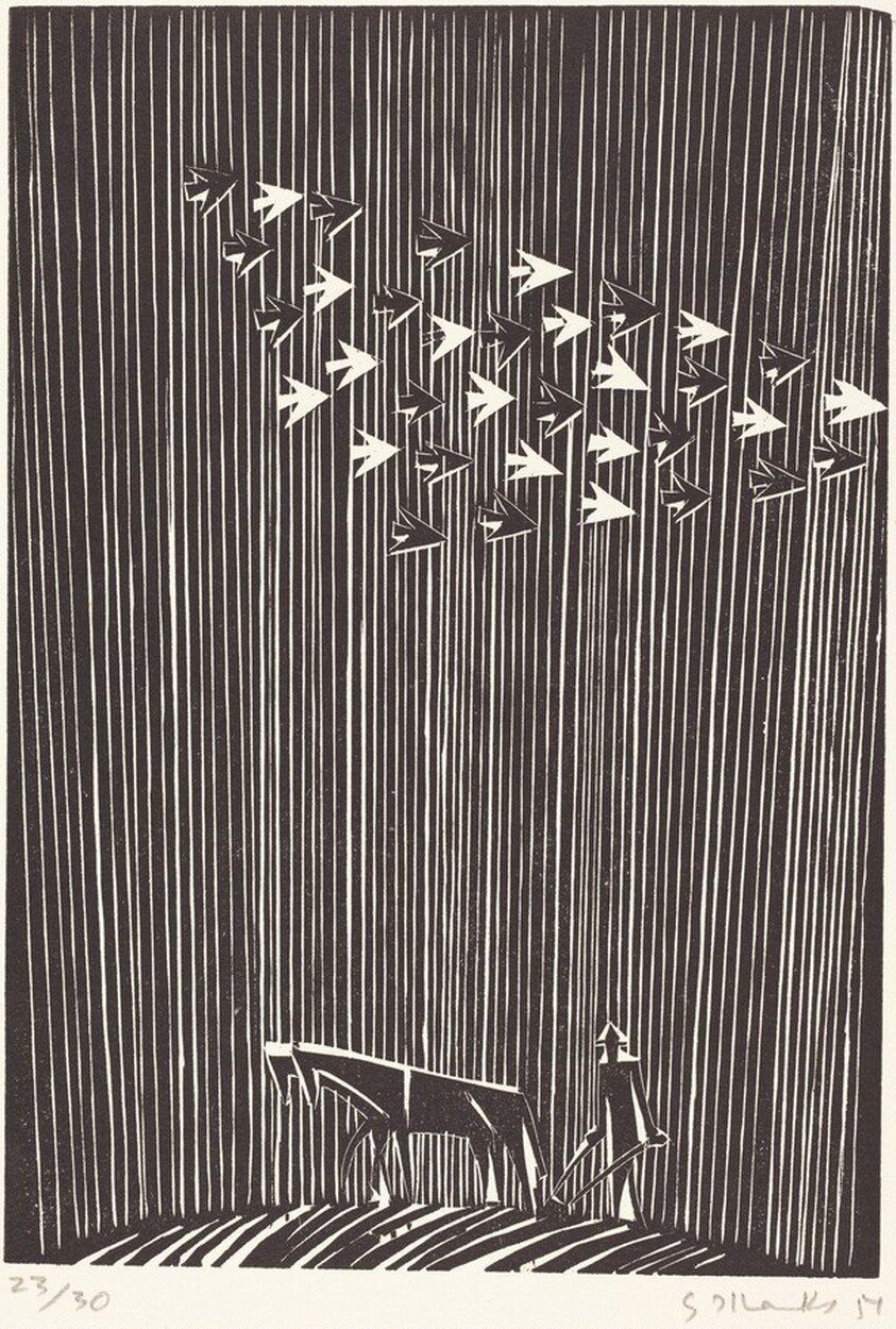 Ploughman and Flocks of Birds (Pfluger und Vogelschwarm)