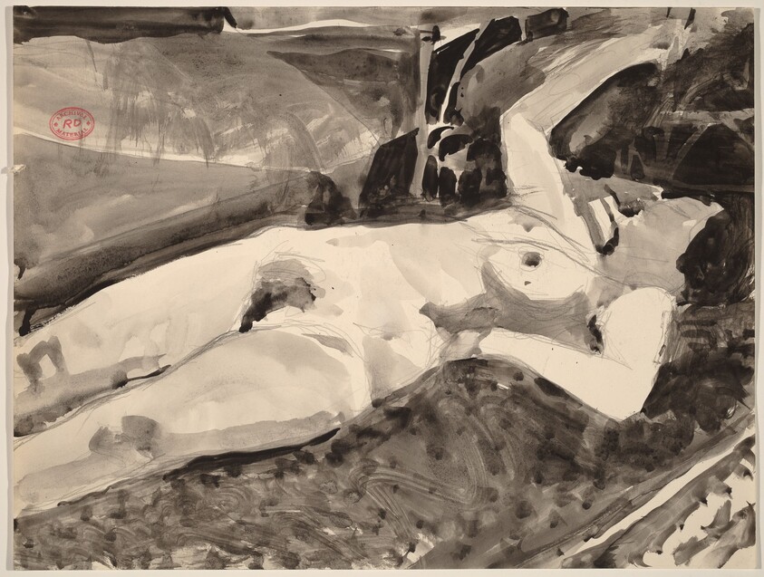 Untitled [reclining nude with her right arm raised]
