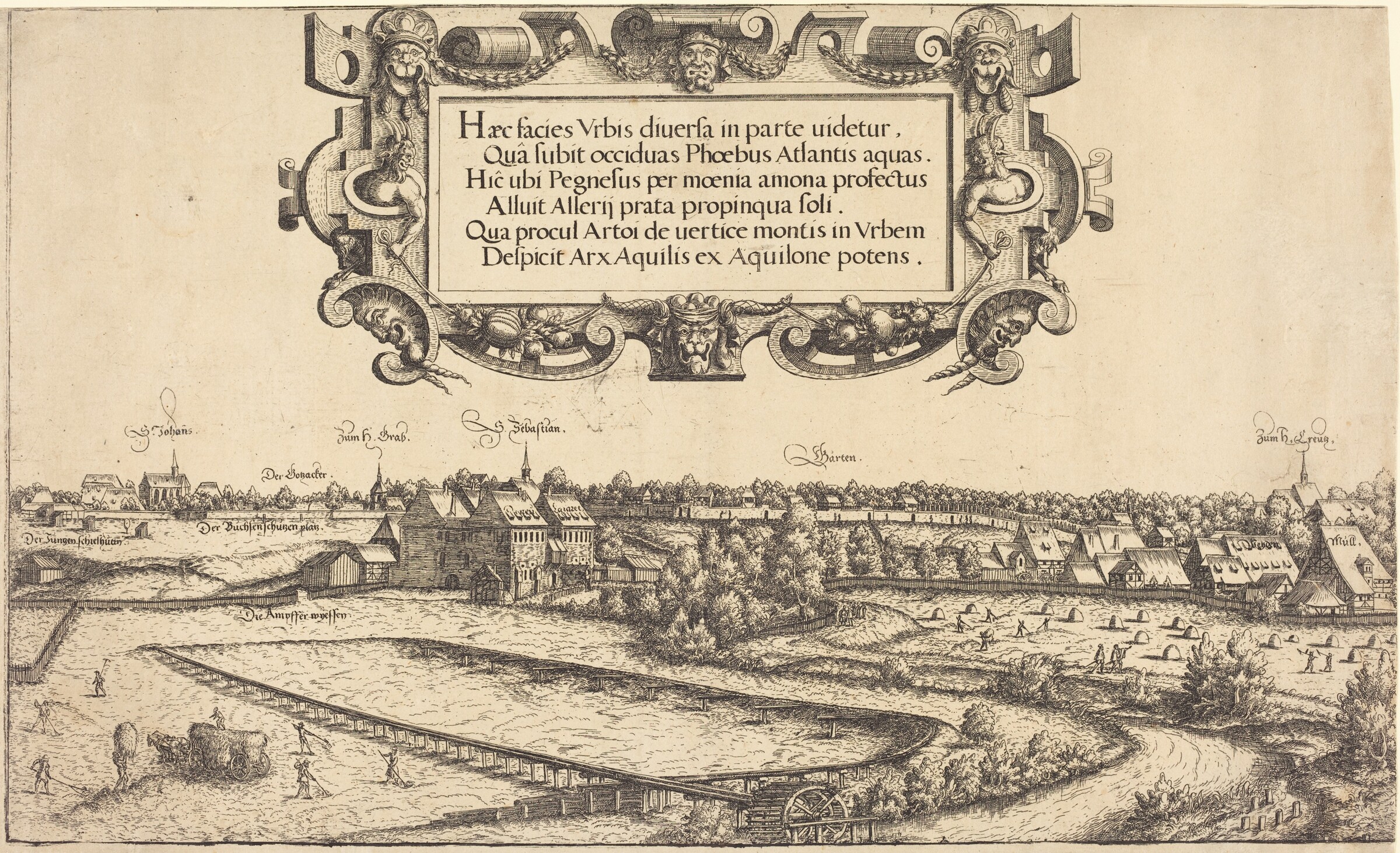 View of Nuremberg from the West [left section], Hanns Lautensack, 1552