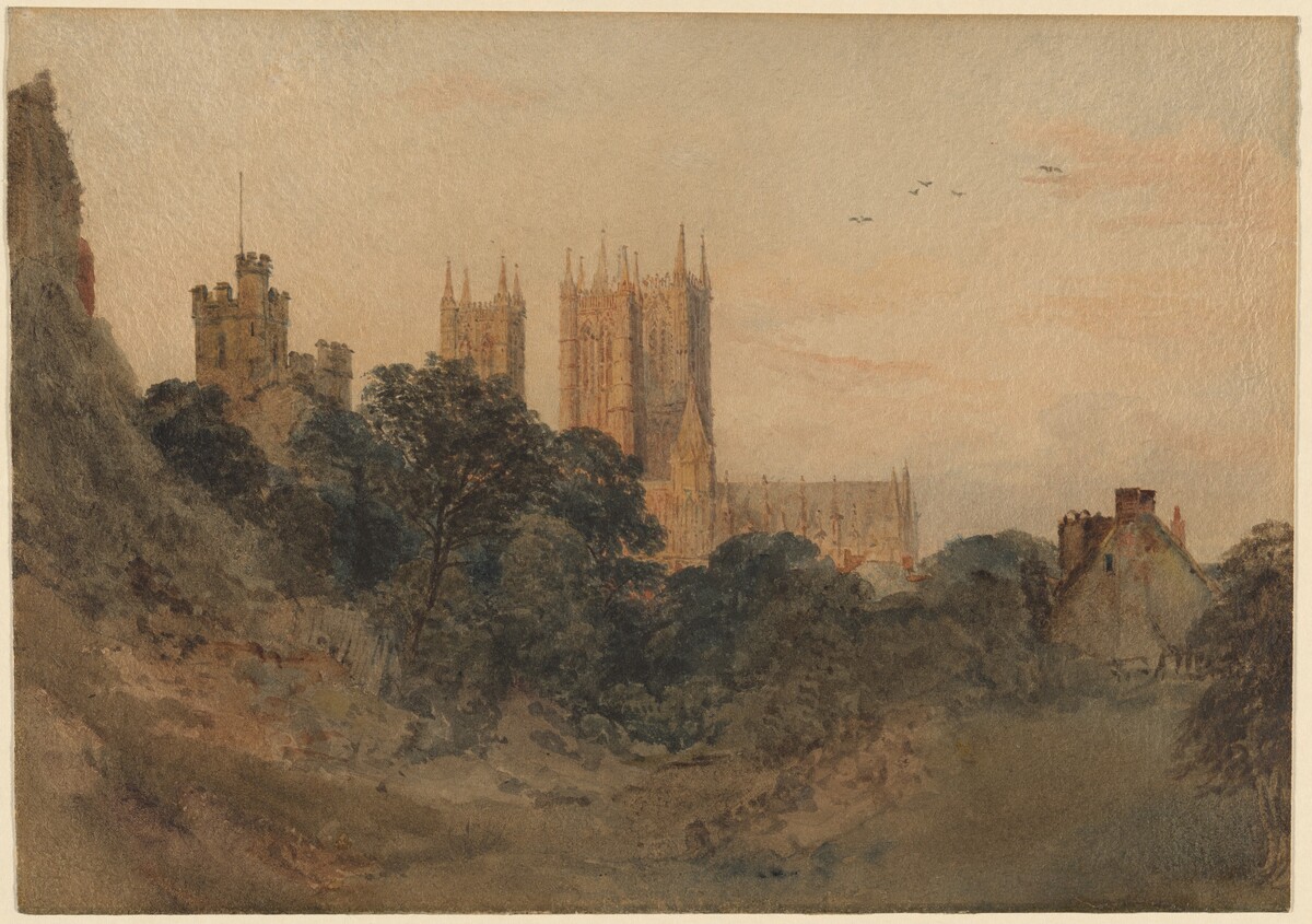 Lincoln Cathedral from the Castle Moat