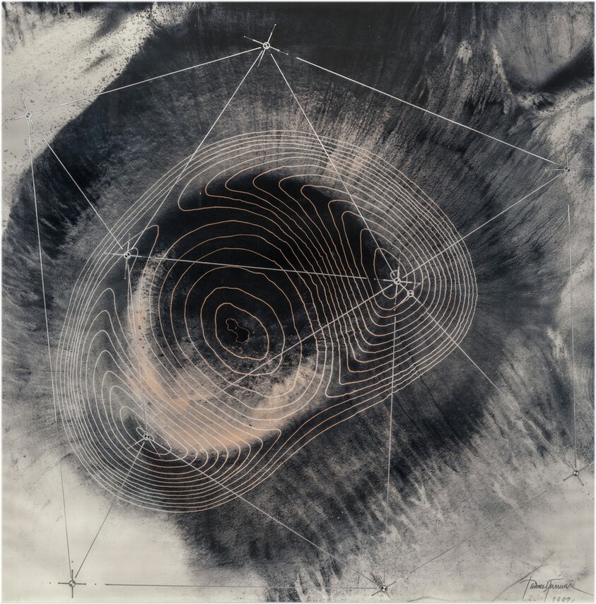 Original Crater Contours in White