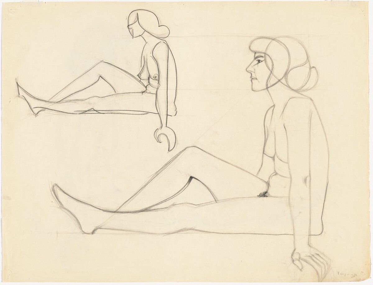 a) Nude Woman [recto]; b) Nude [verso]