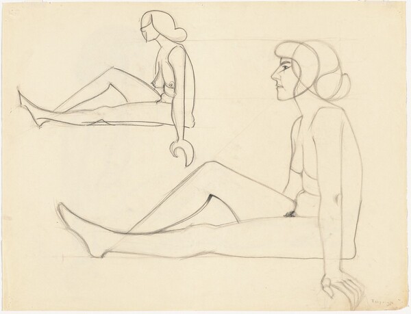 a) Nude Woman [recto]; b) Nude [verso]