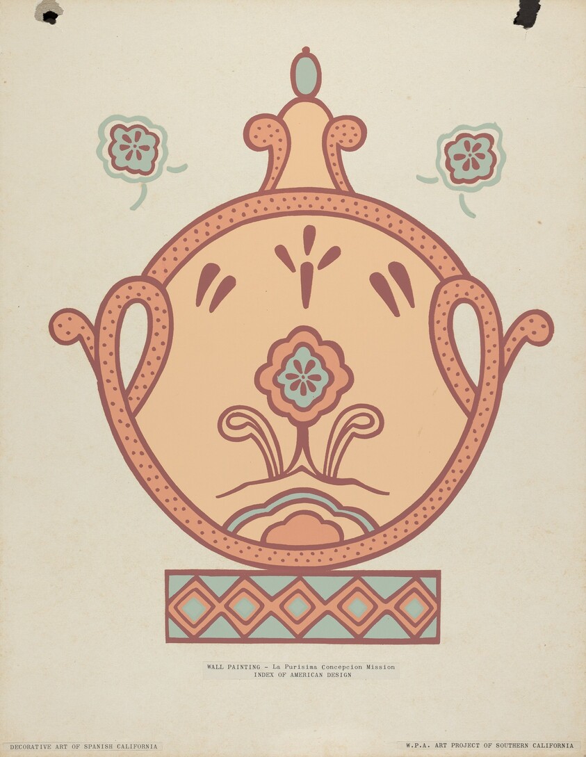 Mission La Purisima Concepcion Wall Painting from the portfolio "Decorative Art of Spanish California"