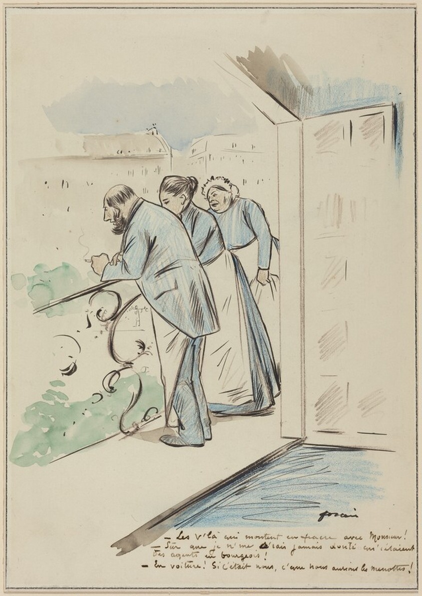 Les v'la qui montent en fiacre avec Monsieur!