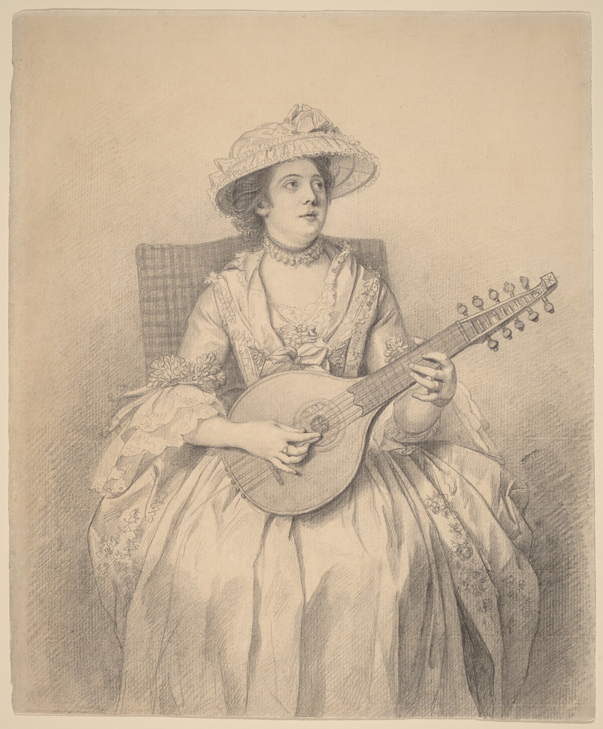 Woman Playing a Cittern