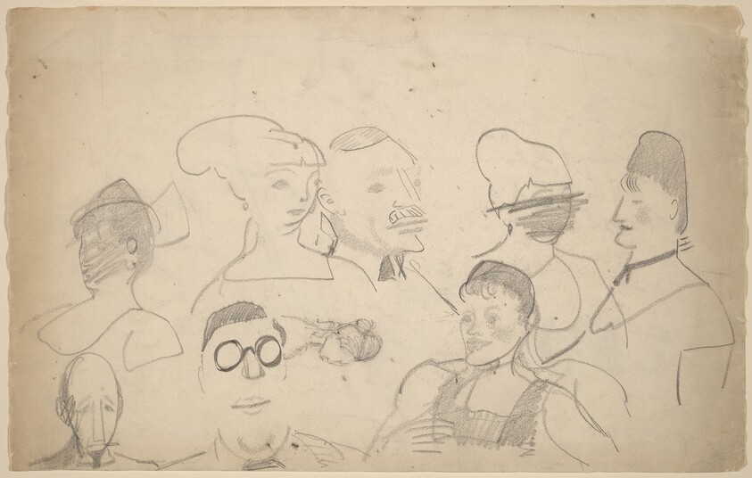 Sketches of Heads, Including One of Chester Dale