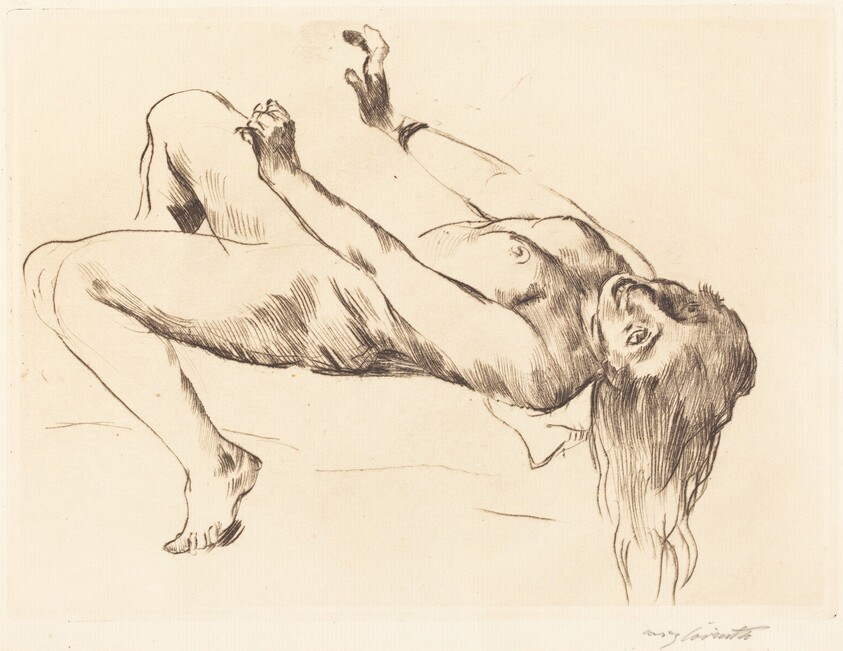 Liegender Weiblicher Akt.—Studie zu "Joseph und Potiphar" (Reclining Female Nude—Study for "Joseph and Potiphar's Wife")
