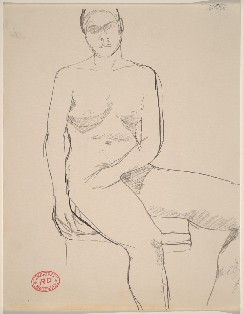Untitled [seated nude facing forward with her legs to the side]