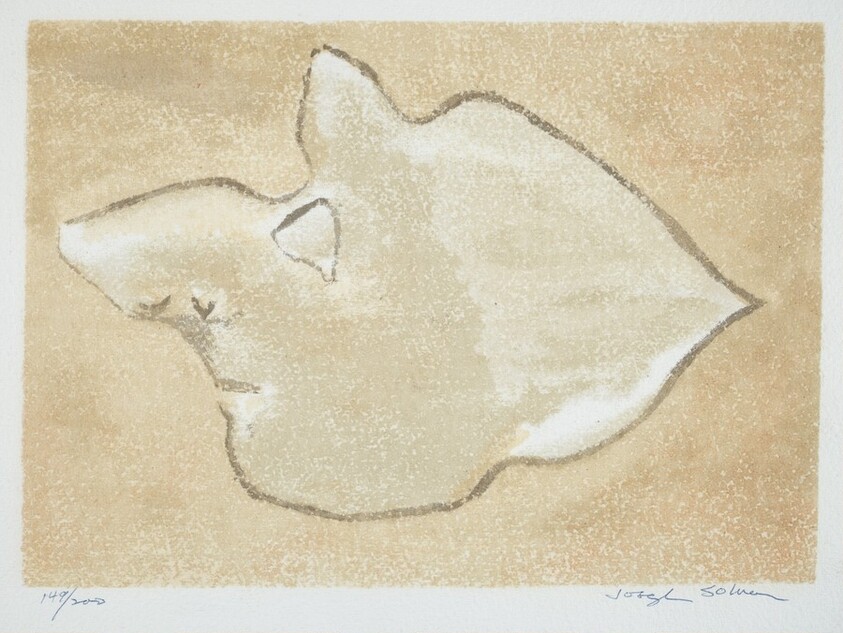 Untitled (Mozart Profile To Viewer's Left on Golden Background)