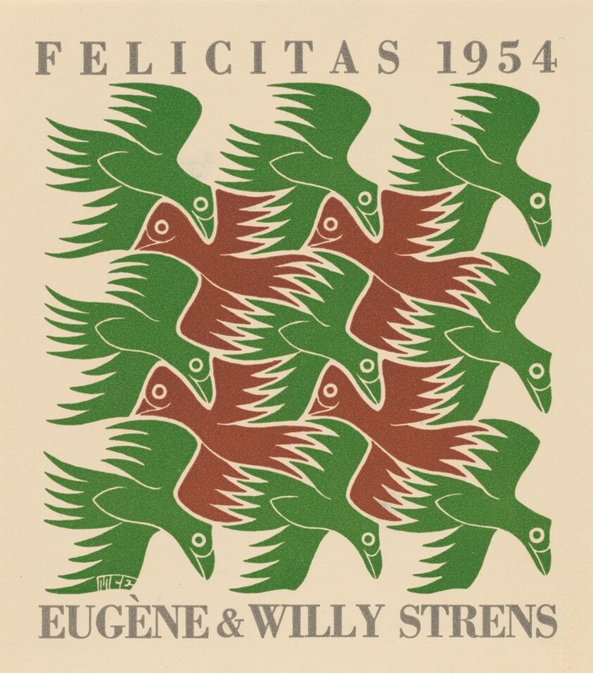 Air, New Year's greeting-card 1954