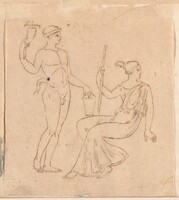 Man with a Cornucopia and Seated Woman, Jacques-Louis David, 1775/80