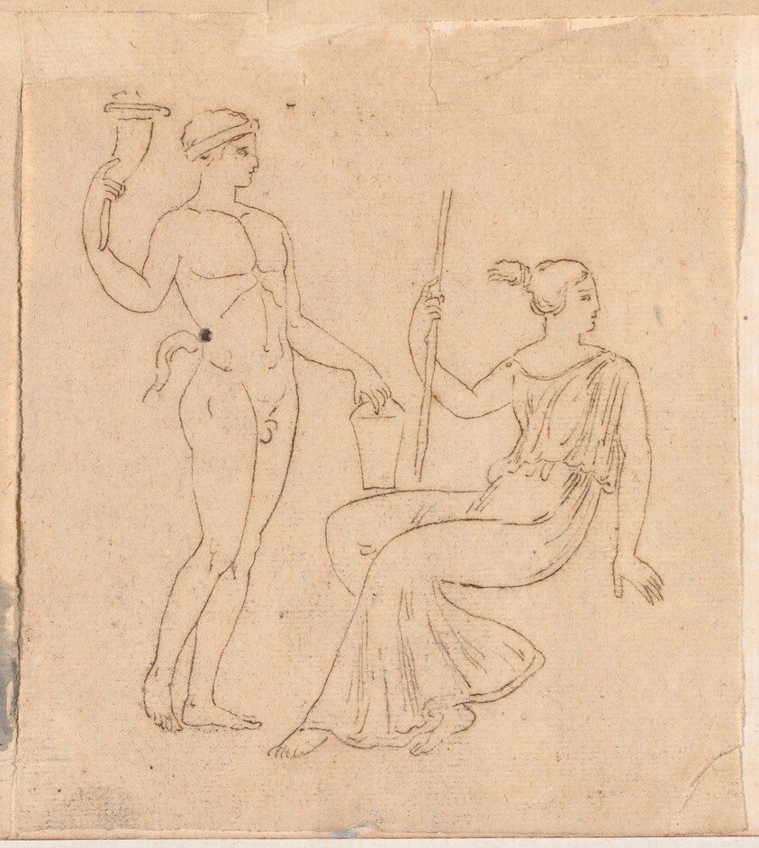Man with a Cornucopia and Seated Woman