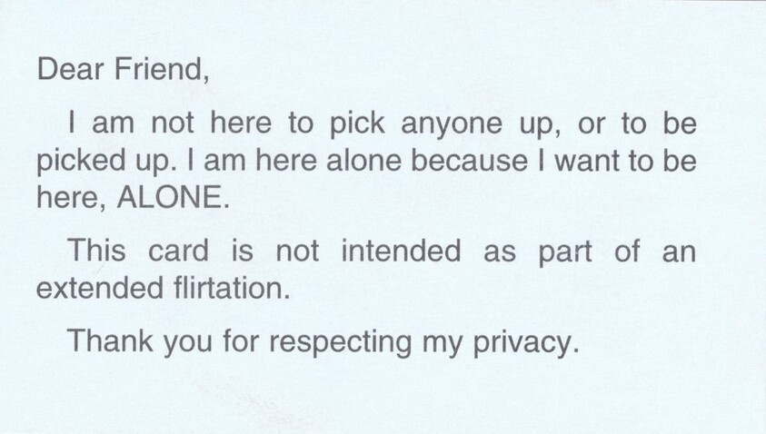 Calling Card (I am not here to pick anyone up)