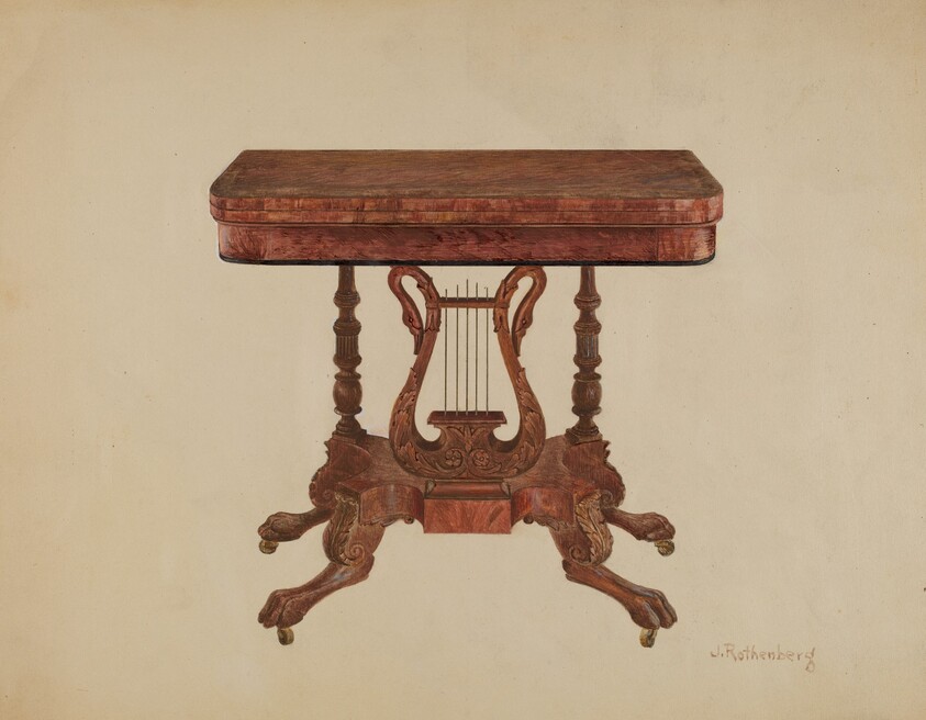 Table (Lyre Pedestal)