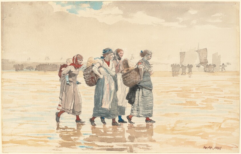 Four Fishwives on the Beach