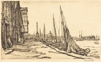 Shrimp Boats, Great Yarmouth, Sir Muirhead Bone, 1935