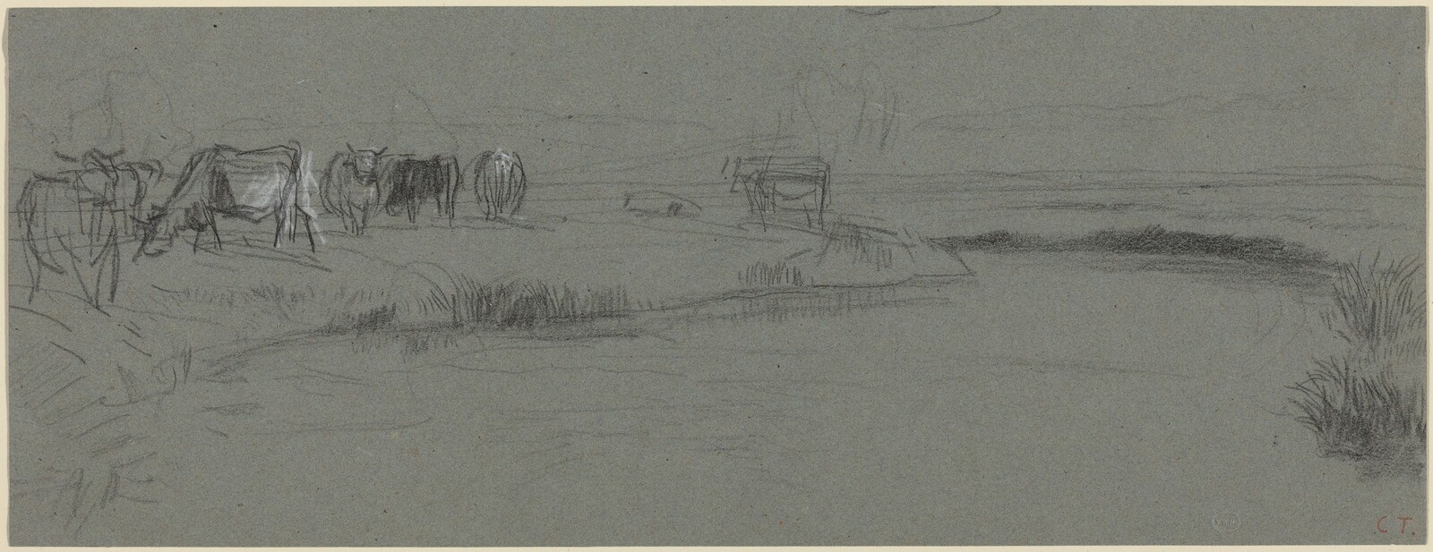 River Bank with Cattle, Constant Troyon, probably after 1850