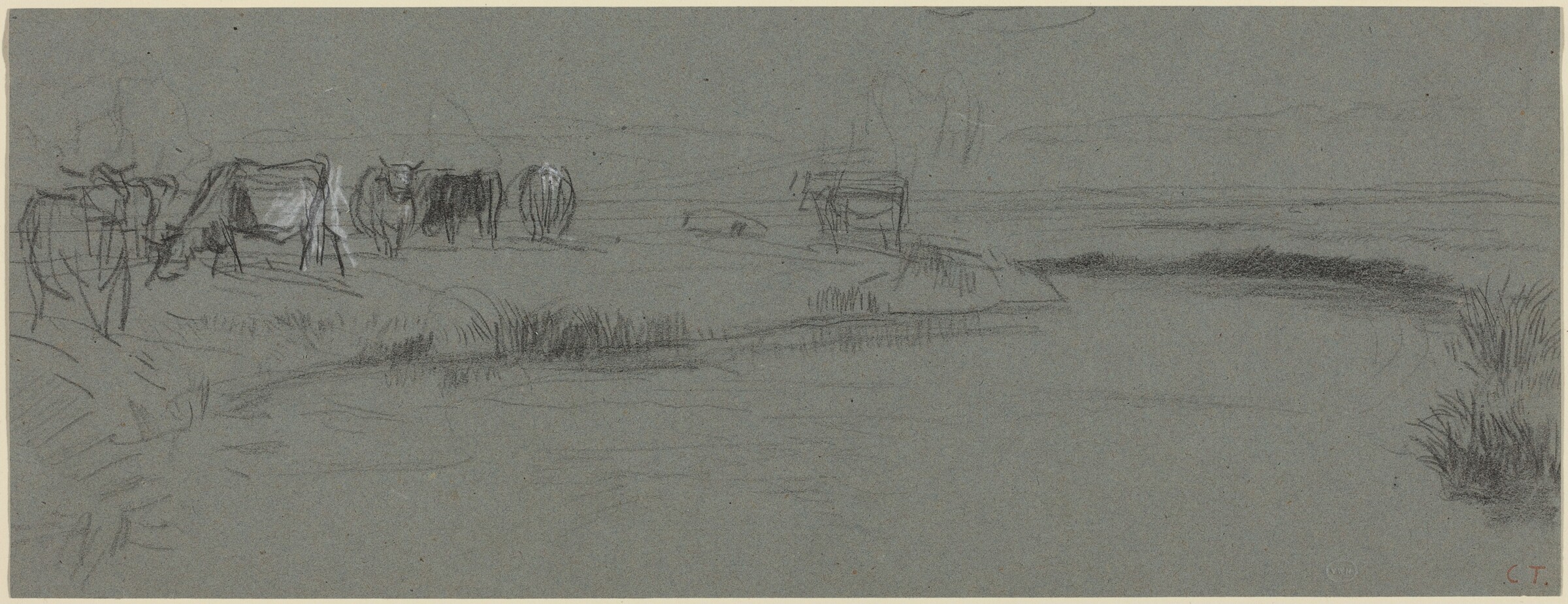 River Bank with Cattle, Constant Troyon, probably after 1850