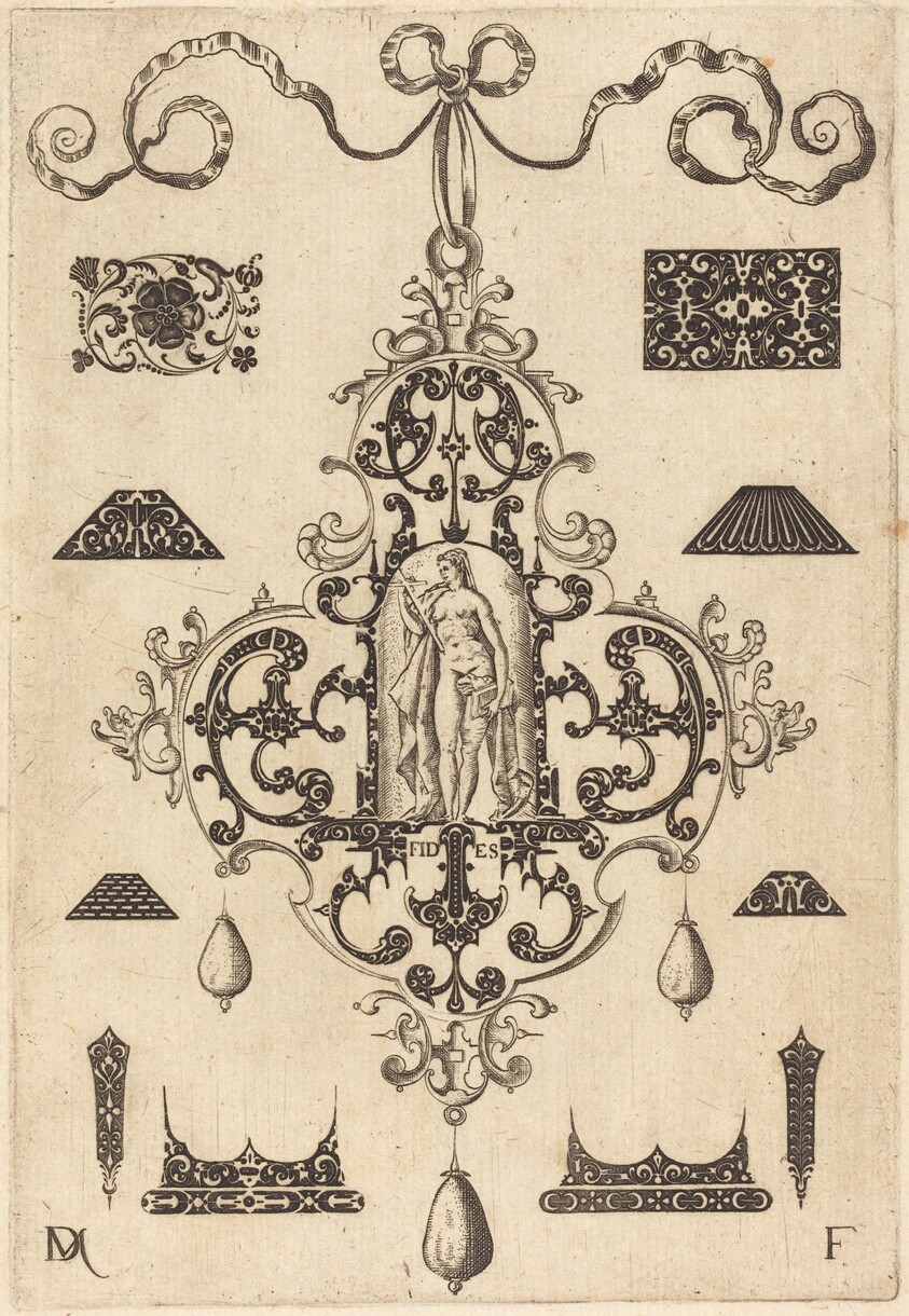 Large Pendant, Faith Standing at Centre