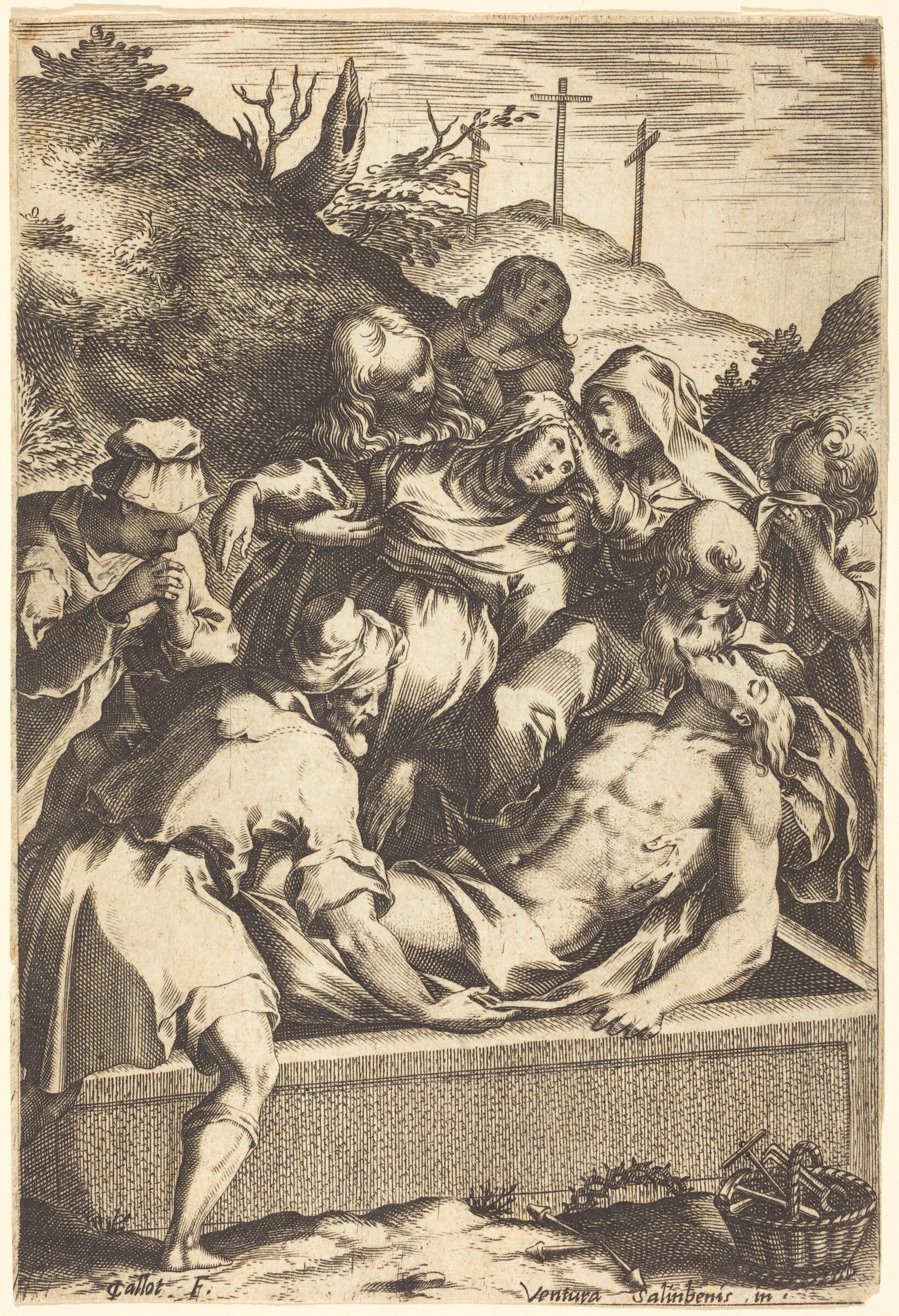The Entombment, Jacques Callot after Ventura Salimbeni, 1609/1611